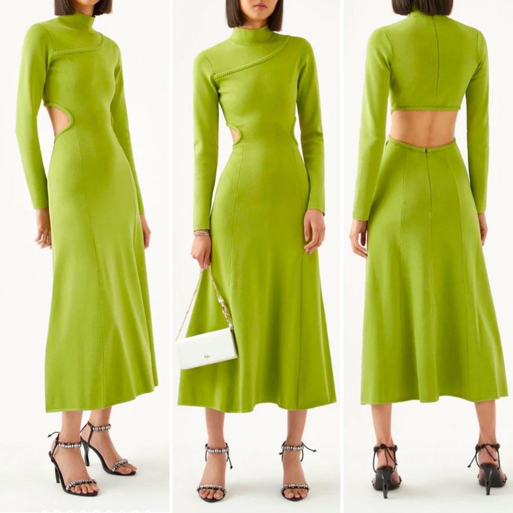 Aje. Amelie Braided Cut Out Knit Dress